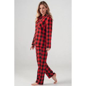 Пижама женская "Добрый вечер" 2163-Ф фланель (р-ры: 42-52) красный Пижама женская "Добрый вечер" 2163-Ф фланель (р-ры: 42-52) красный