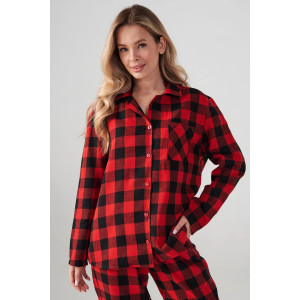 Пижама женская "Добрый вечер" 2163-Ф фланель (р-ры: 42-52) красный Пижама женская "Добрый вечер" 2163-Ф фланель (р-ры: 42-52) красный