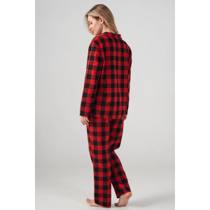 Пижама женская "Добрый вечер" 2163-Ф фланель (р-ры: 42-52) красный Пижама женская "Добрый вечер" 2163-Ф фланель (р-ры: 42-52) красный