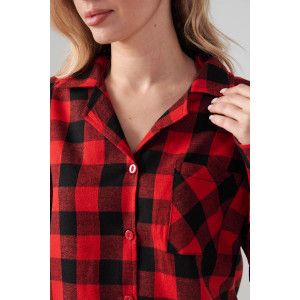 Пижама женская "Добрый вечер" 2163-Ф фланель (р-ры: 42-52) красный Пижама женская "Добрый вечер" 2163-Ф фланель (р-ры: 42-52) красный