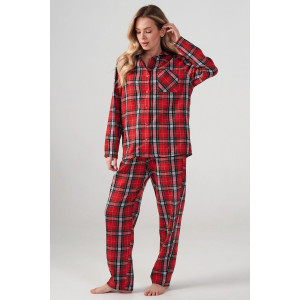 Пижама женская "Добрый вечер" 2163-Ф фланель (р-ры: 42-52) бургунди