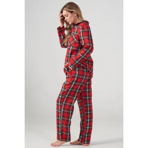 Пижама женская "Добрый вечер" 2163-Ф фланель (р-ры: 42-52) бургунди