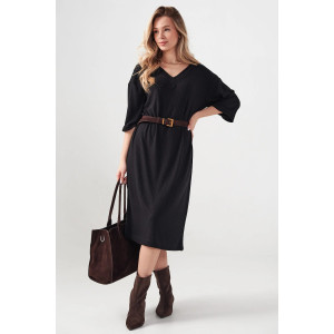 Платье женское "Ангора" 2418-Л лапша (р-ры: 50-56) черный Платье женское "Ангора" 2418-Л лапша (р-ры: 50-56) черный