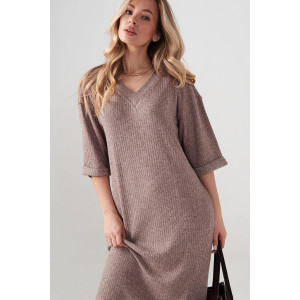 Платье женское "Ангора" 2418-Л лапша (р-ры: 50-56) капучино Платье женское "Ангора" 2418-Л лапша (р-ры: 50-56) капучино