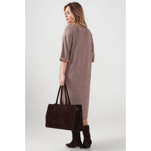 Платье женское "Ангора" 2418-Л лапша (р-ры: 50-56) капучино Платье женское "Ангора" 2418-Л лапша (р-ры: 50-56) капучино