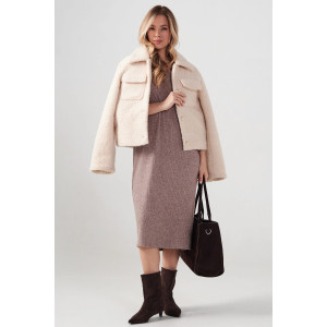 Платье женское "Ангора" 2418-Л лапша (р-ры: 50-56) капучино Платье женское "Ангора" 2418-Л лапша (р-ры: 50-56) капучино