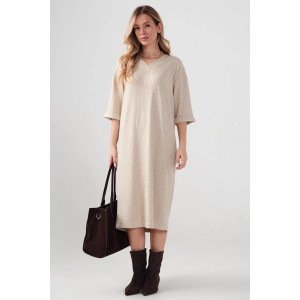 Платье женское "Ангора" 2418-Л лапша (р-ры: 50-56) бежевый Платье женское "Ангора" 2418-Л лапша (р-ры: 50-56) бежевый