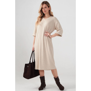 Платье женское "Ангора" 2418-Л лапша (р-ры: 50-56) бежевый Платье женское "Ангора" 2418-Л лапша (р-ры: 50-56) бежевый