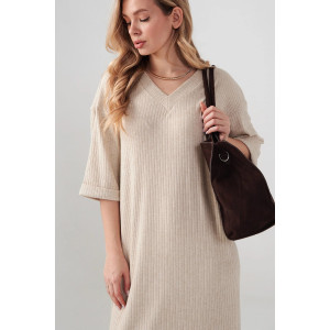 Платье женское "Ангора" 2418-Л лапша (р-ры: 50-56) бежевый Платье женское "Ангора" 2418-Л лапша (р-ры: 50-56) бежевый