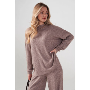 Костюм двойка женский "Ангора" 2412-Л лапша (р-ры: 46-52) капучино