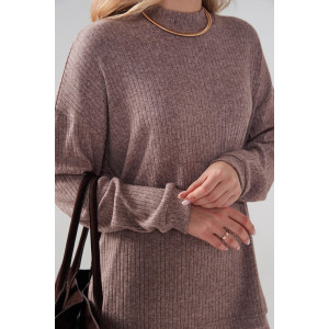 Костюм двойка женский "Ангора" 2412-Л лапша (р-ры: 46-52) капучино