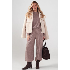 Костюм двойка женский "Ангора" 2412-Л лапша (р-ры: 46-52) капучино