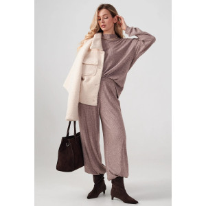 Костюм двойка женский "Ангора" 2412-Л лапша (р-ры: 46-52) капучино