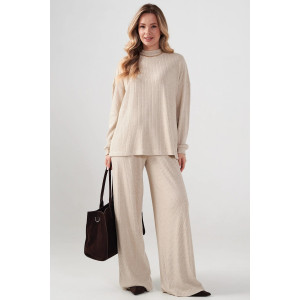 Костюм двойка женский "Ангора" 2412-Л лапша (р-ры: 46-52) бежевый