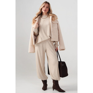 Костюм двойка женский "Ангора" 2412-Л лапша (р-ры: 46-52) бежевый