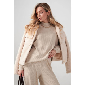 Костюм двойка женский "Ангора" 2412-Л лапша (р-ры: 46-52) бежевый