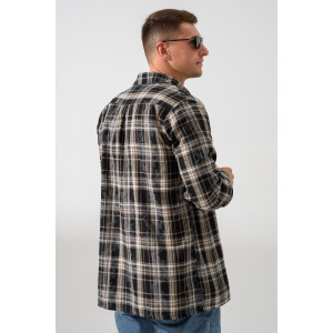 Сорочка мужская 2185-Ф "Имидж" фланель (р-ры: 46-60) черный