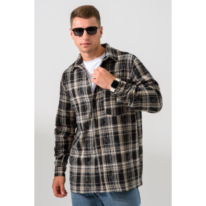 Сорочка мужская 2185-Ф "Имидж" фланель (р-ры: 46-60) черный