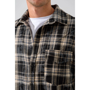 Сорочка мужская 2185-Ф "Имидж" фланель (р-ры: 46-60) черный