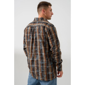 Сорочка мужская 2185-Ф "Имидж" фланель (р-ры: 46-60) коричневый Сорочка мужская 2185-Ф "Имидж" фланель (р-ры: 46-60) коричневый