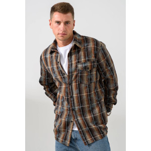 Сорочка мужская 2185-Ф "Имидж" фланель (р-ры: 46-60) коричневый Сорочка мужская 2185-Ф "Имидж" фланель (р-ры: 46-60) коричневый