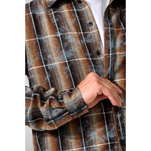 Сорочка мужская 2185-Ф "Имидж" фланель (р-ры: 46-60) коричневый Сорочка мужская 2185-Ф "Имидж" фланель (р-ры: 46-60) коричневый