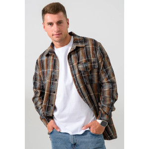 Сорочка мужская 2185-Ф "Имидж" фланель (р-ры: 46-60) коричневый Сорочка мужская 2185-Ф "Имидж" фланель (р-ры: 46-60) коричневый