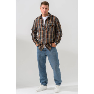 Сорочка мужская 2185-Ф "Имидж" фланель (р-ры: 46-60) коричневый Сорочка мужская 2185-Ф "Имидж" фланель (р-ры: 46-60) коричневый