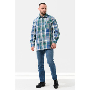 Сорочка мужская 459-Шот "Шотландка" шотландка (р-ры: 48-60) зеленый