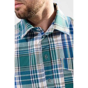 Сорочка мужская 459-Шот "Шотландка" шотландка (р-ры: 48-60) зеленый