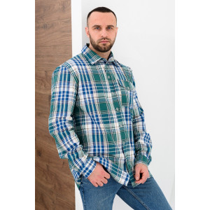 Сорочка мужская 459-Шот "Шотландка" шотландка (р-ры: 48-60) зеленый