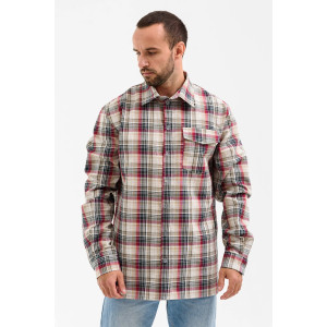 Сорочка мужская 459-Шот "Шотландка" шотландка (р-ры: 48-60) бежевый
