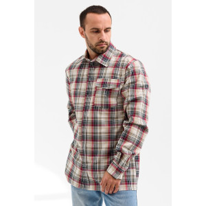 Сорочка мужская 459-Шот "Шотландка" шотландка (р-ры: 48-60) бежевый