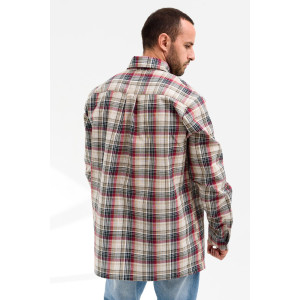 Сорочка мужская 459-Шот "Шотландка" шотландка (р-ры: 48-60) бежевый