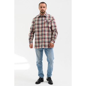 Сорочка мужская 459-Шот "Шотландка" шотландка (р-ры: 48-60) бежевый