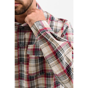 Сорочка мужская 459-Шот "Шотландка" шотландка (р-ры: 48-60) бежевый