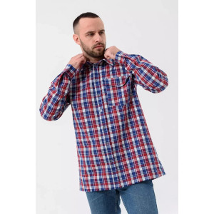 Сорочка мужская 459-Шот "Шотландка" шотландка (р-ры: 48-60) бордовый