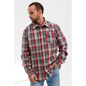 Сорочка мужская 459-Шот "Шотландка" шотландка (р-ры: 48-60) бургунди