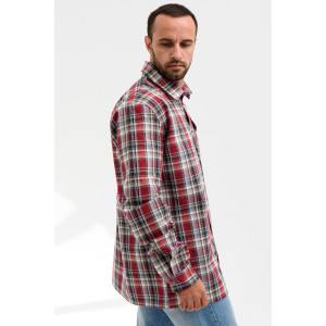 Сорочка мужская 459-Шот "Шотландка" шотландка (р-ры: 48-60) бургунди