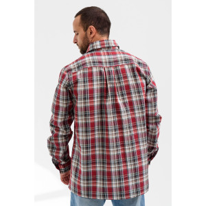 Сорочка мужская 459-Шот "Шотландка" шотландка (р-ры: 48-60) бургунди