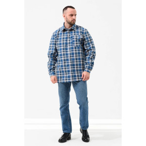 Сорочка мужская 459-Шот "Шотландка" шотландка (р-ры: 48-60) синий