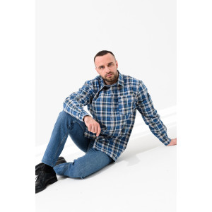 Сорочка мужская 459-Шот "Шотландка" шотландка (р-ры: 48-60) синий