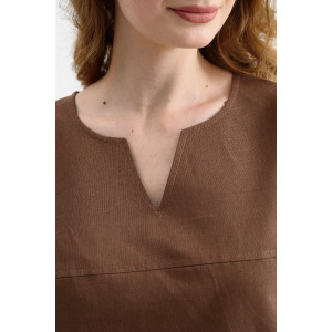 Платье женское 1929-П/л "Вологда" полулён (р-ры: 46-56) мокко Платье женское 1929-П/л "Вологда" полулён (р-ры: 46-56) мокко