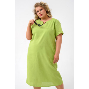 Платье женское 1929-П/л "Вологда" полулён (р-ры: 46-56) салатовый Платье женское 1929-П/л "Вологда" полулён (р-ры: 46-56) салатовый