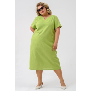 Платье женское 1929-П/л "Вологда" полулён (р-ры: 46-56) салатовый Платье женское 1929-П/л "Вологда" полулён (р-ры: 46-56) салатовый