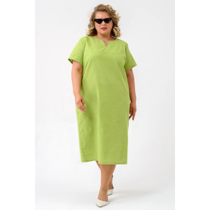 Платье женское 1929-П/л "Вологда" полулён (р-ры: 46-56) салатовый Платье женское 1929-П/л "Вологда" полулён (р-ры: 46-56) салатовый