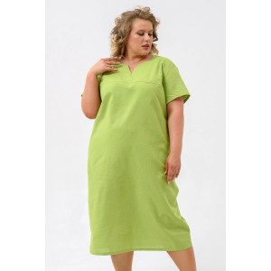 Платье женское 1929-П/л "Вологда" полулён (р-ры: 46-56) салатовый Платье женское 1929-П/л "Вологда" полулён (р-ры: 46-56) салатовый