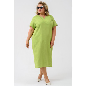 Платье женское 1929-П/л "Вологда" полулён (р-ры: 46-56) салатовый Платье женское 1929-П/л "Вологда" полулён (р-ры: 46-56) салатовый