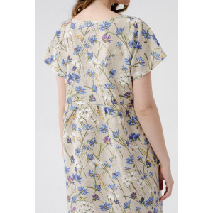 Платье женское 1921-П-л "Кострома 2" полулён (р-ры: 46-56) синий василёк Платье женское 1921-П-л "Кострома 2" полулён (р-ры: 46-56) синий василёк