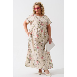 Платье женское 1921-П-л "Кострома 2" полулён (р-ры: 46-56) розовый орхидея Платье женское 1921-П-л "Кострома 2" полулён (р-ры: 46-56) розовый орхидея